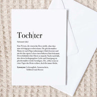Definition Tochter - Grußkarte