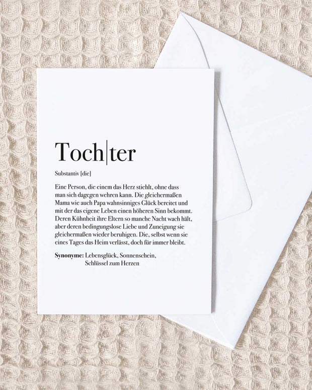 Definition Tochter - Grußkarte
