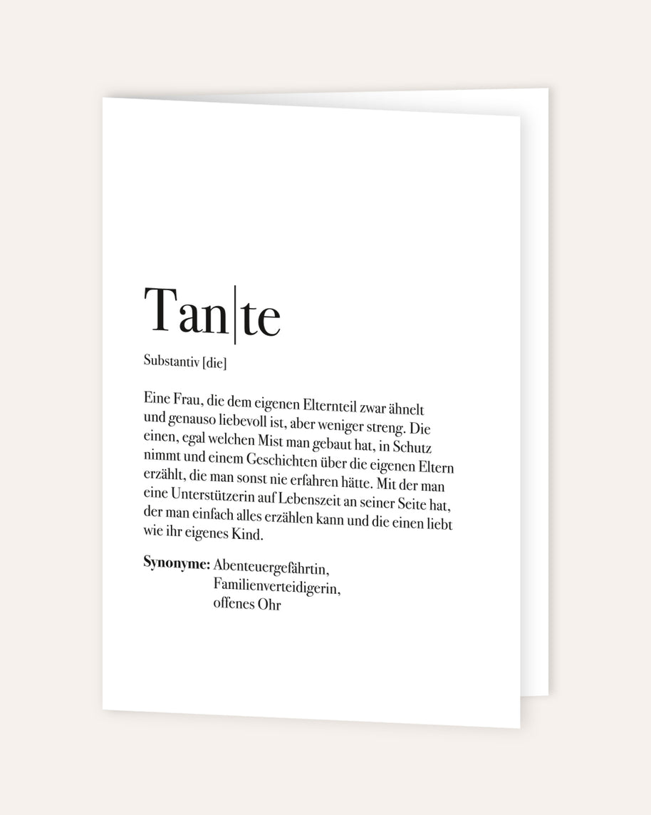 Definition Tante - Grußkarte