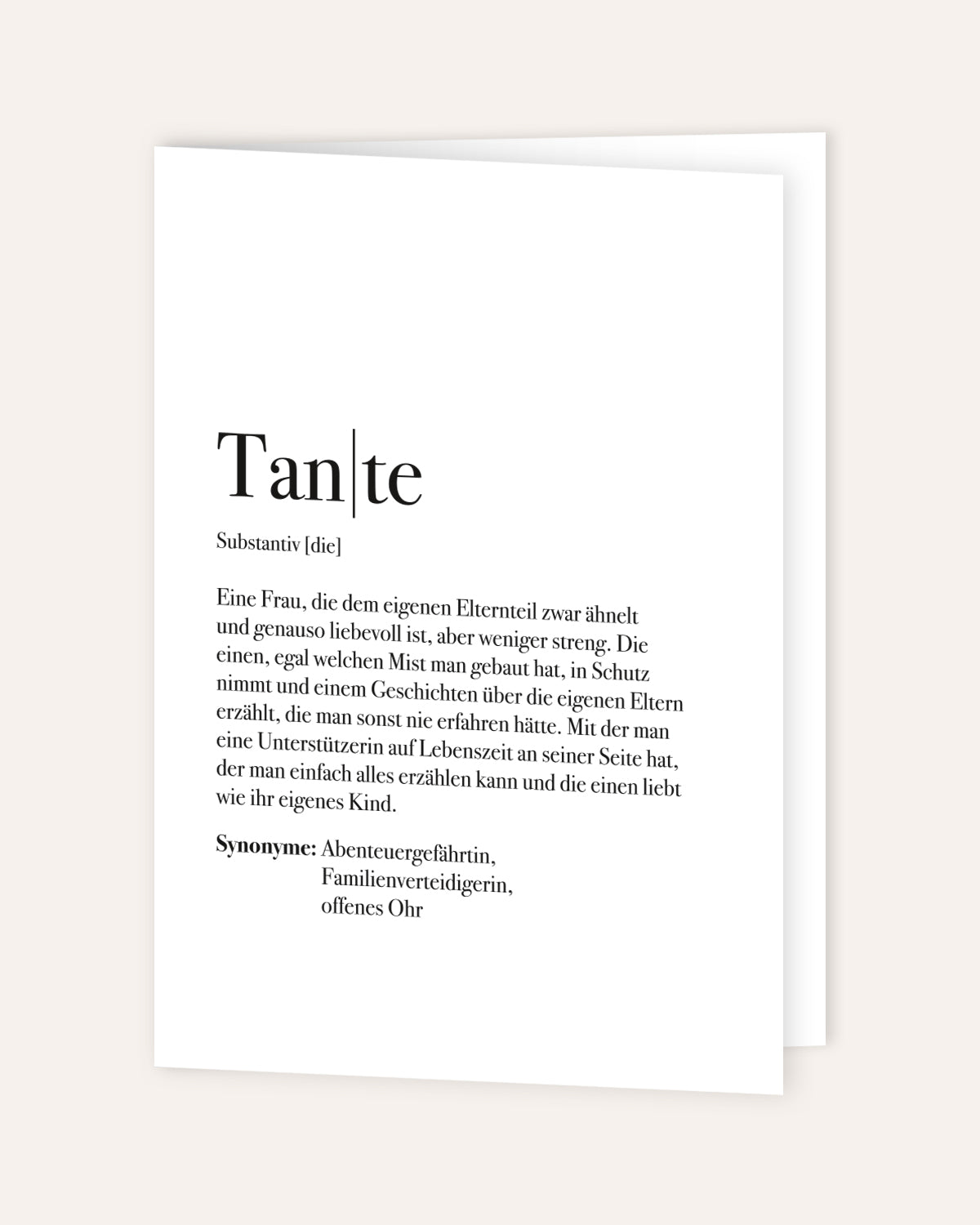 Definition Tante - Grußkarte Grußkarte Lieblingsmensch®