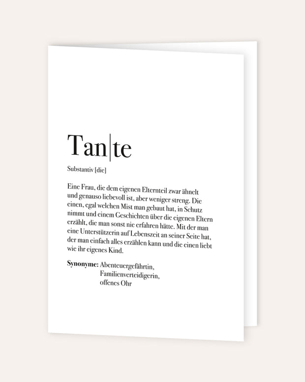 Definition Tante - Grußkarte Grußkarte Lieblingsmensch®