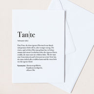 Definition Tante - Grußkarte