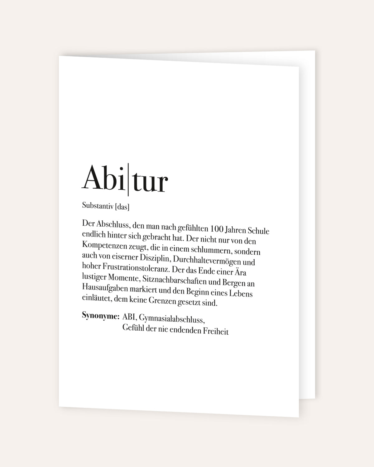 Definition Abitur - Grußkarte Grußkarte Lieblingsmensch®