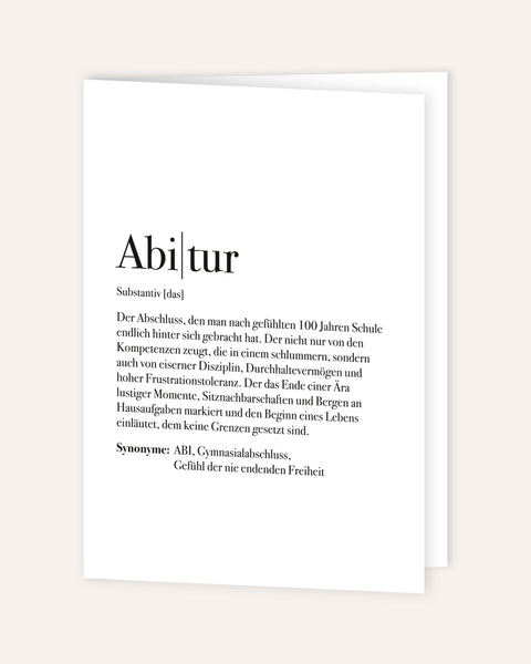 Definition Abitur - Grußkarte Grußkarte Lieblingsmensch®