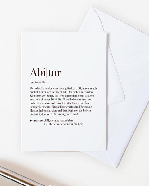 Definition Abitur - Grußkarte Grußkarte Lieblingsmensch®