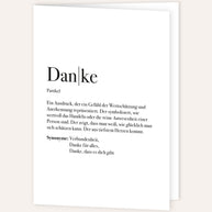 Definition Danke - Grußkarte