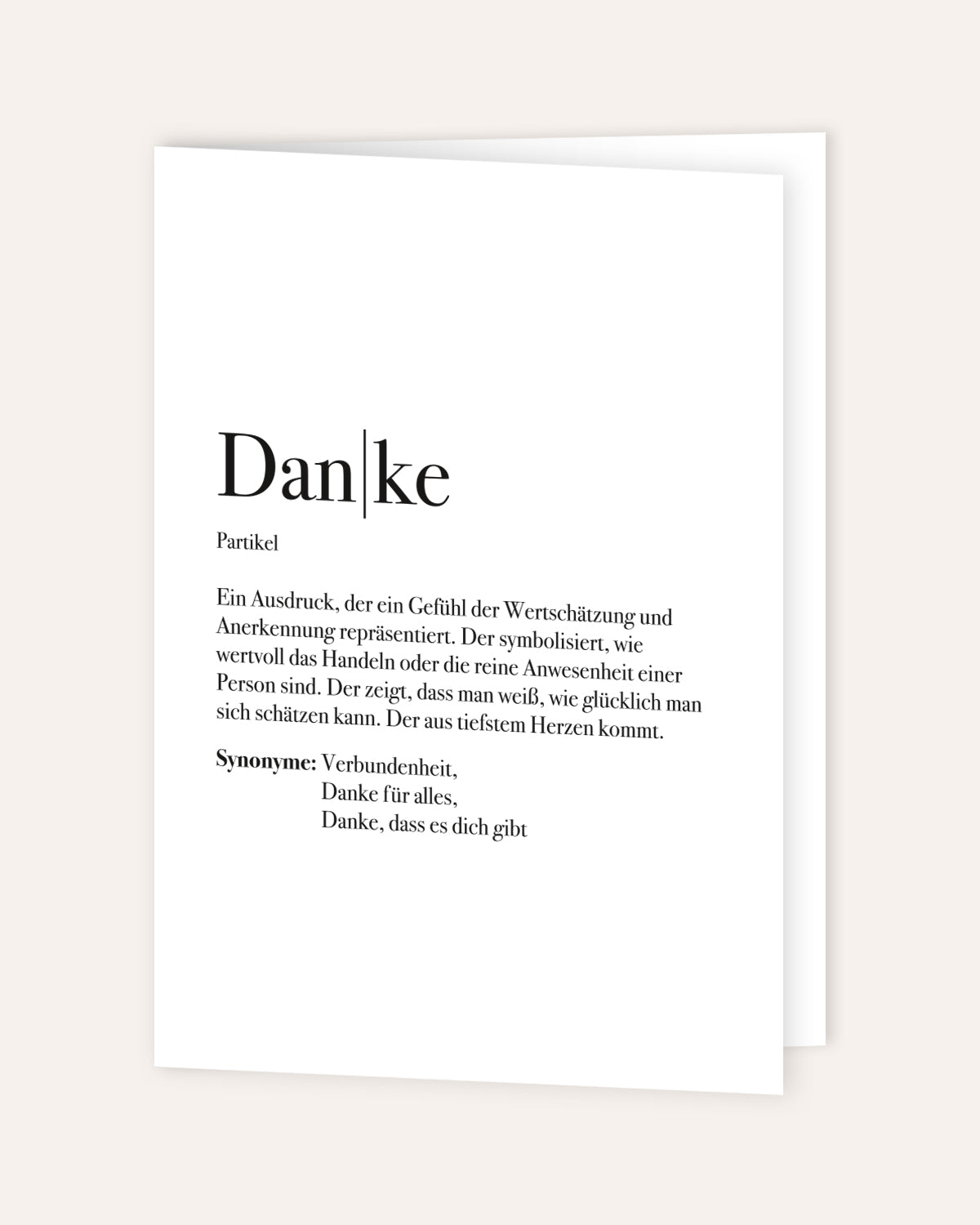 Definition Danke - Grußkarte Grußkarte Lieblingsmensch®