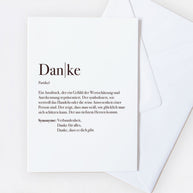 Definition Danke - Grußkarte