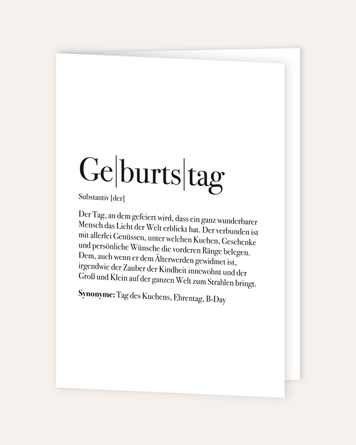 Definition Geburtstag - Grußkarte Grußkarte Lieblingsmensch®
