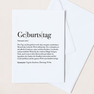 Definition Geburtstag - Grußkarte