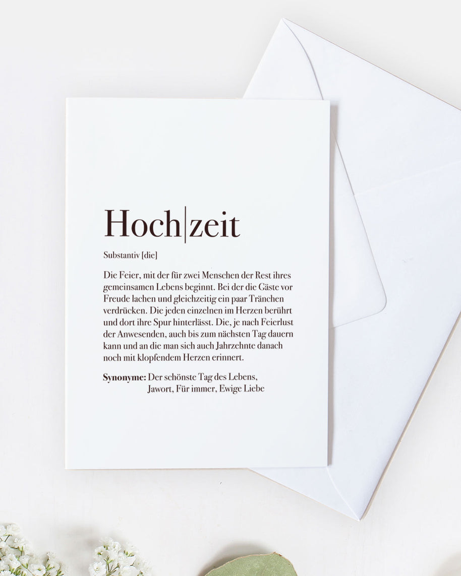 Grusskarte Definition Hochzeit