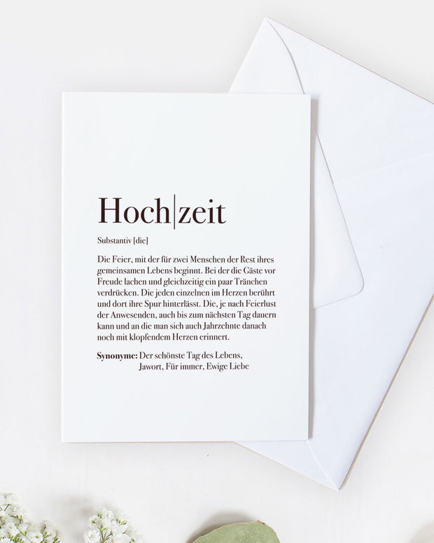 Definition Hochzeit - Grußkarte