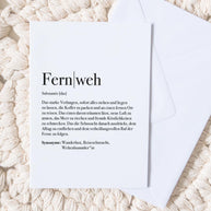 Definition Fernweh - Grußkarte
