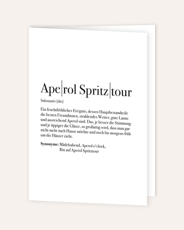 Definition Aperol Spritztour - Grußkarte Grußkarte Lieblingsmensch®