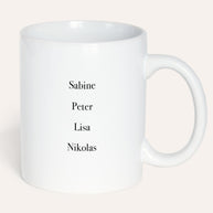 Tasse mit Spruch, Tasse mit Aufdruck, Geschenk für die Liebsten, Familie Definition, weiss personalisierbar