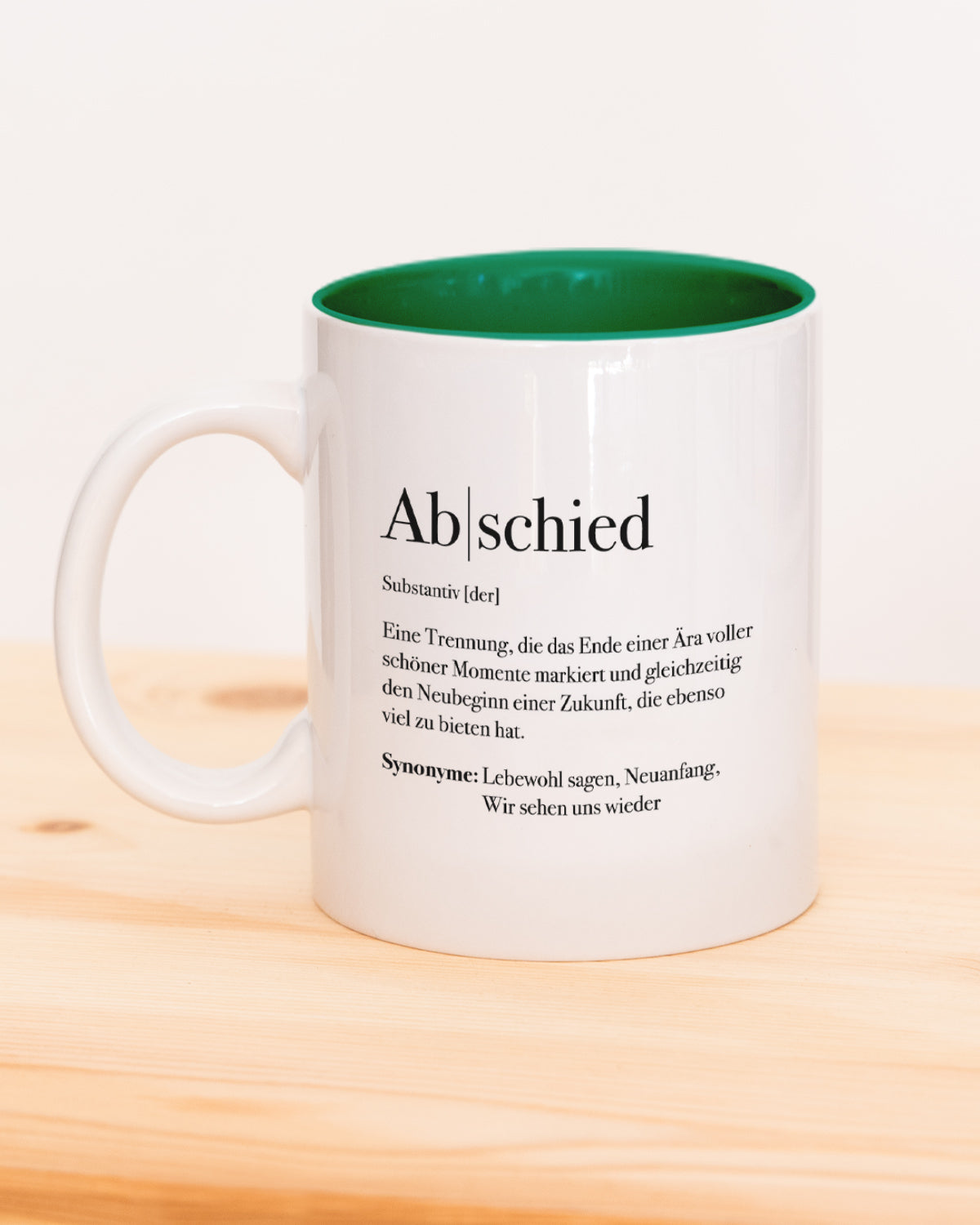 Definition Abschied - Tasse Dunkelgrün Tasse Lieblingsmensch®