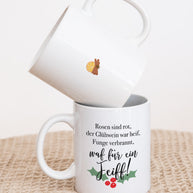 Tasse Weiß Glühwein Funge verbrannt Weihnachten