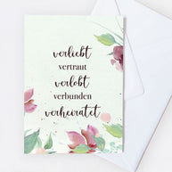 Verliebt, Verlobt, Verheiratet - Grußkarte