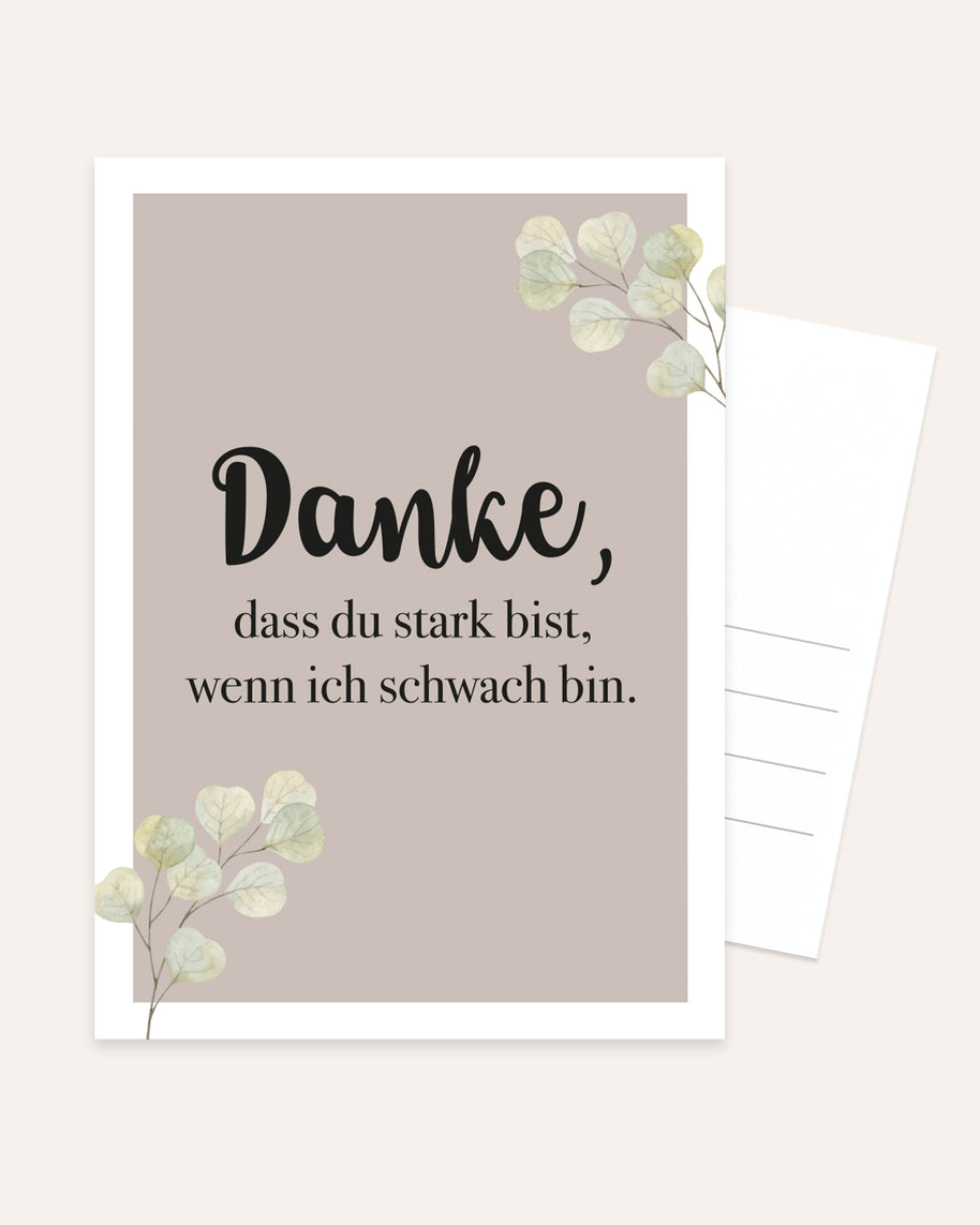Danke, dass du stark bist - Postkarte