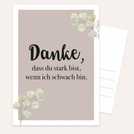 Danke, dass du stark bist - Postkarte