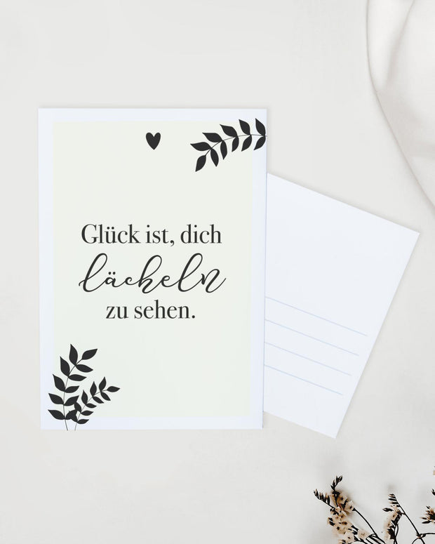 Glück ist, dich lächeln zu sehen - Postkarte