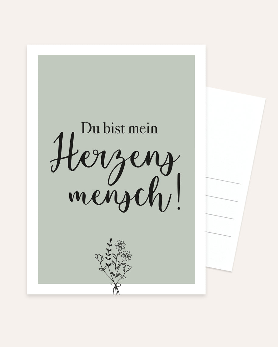 Du bist mein Herzensmensch - Postkarte