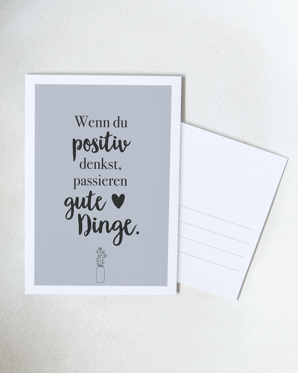 Wenn du positiv denkst, passieren gute Dinge - Postkarte Postkarte Lieblingsmensch®