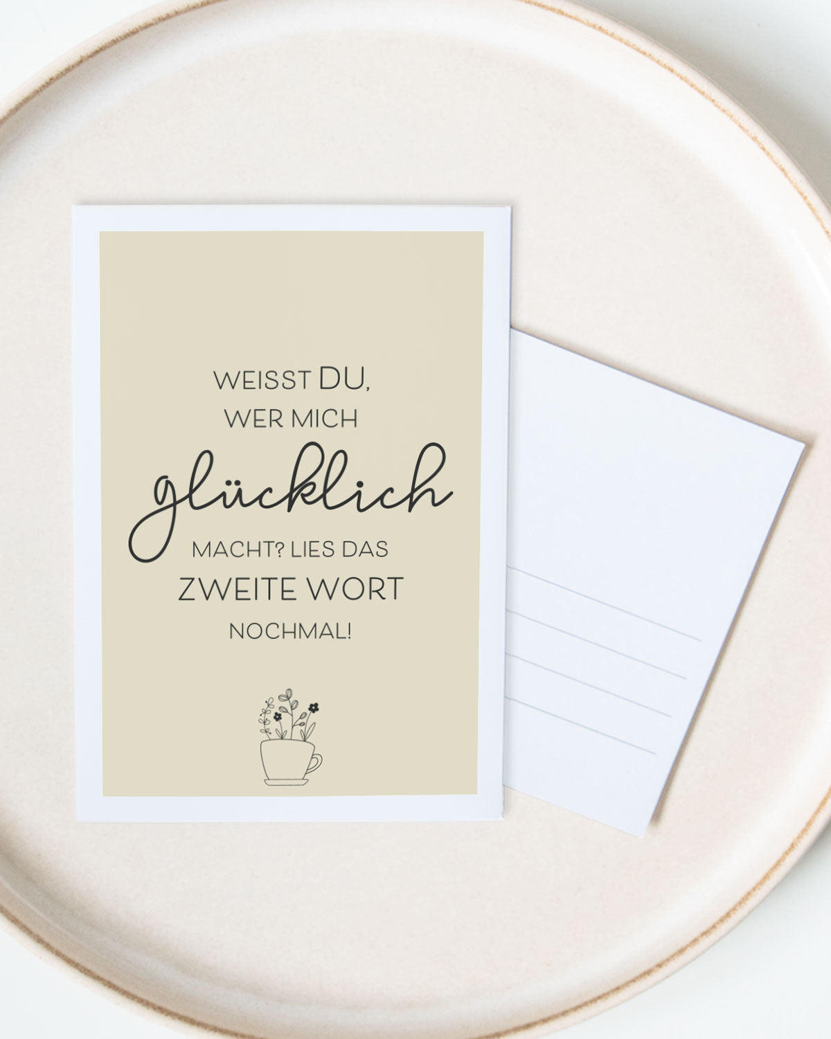 Weißt du wer mich glücklich macht? - Postkarte Postkarte Lieblingsmensch®
