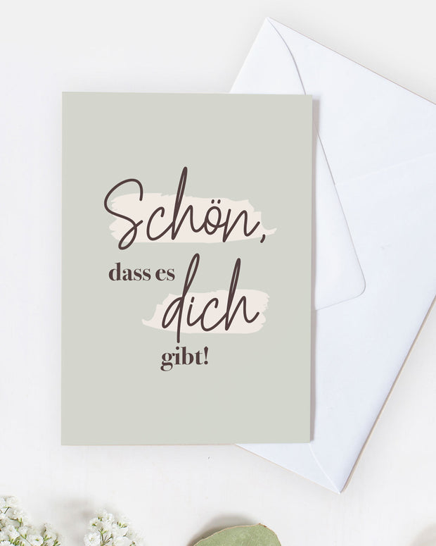 Schön, dass es dich gibt - Grußkarte Grußkarte Lieblingsmensch®