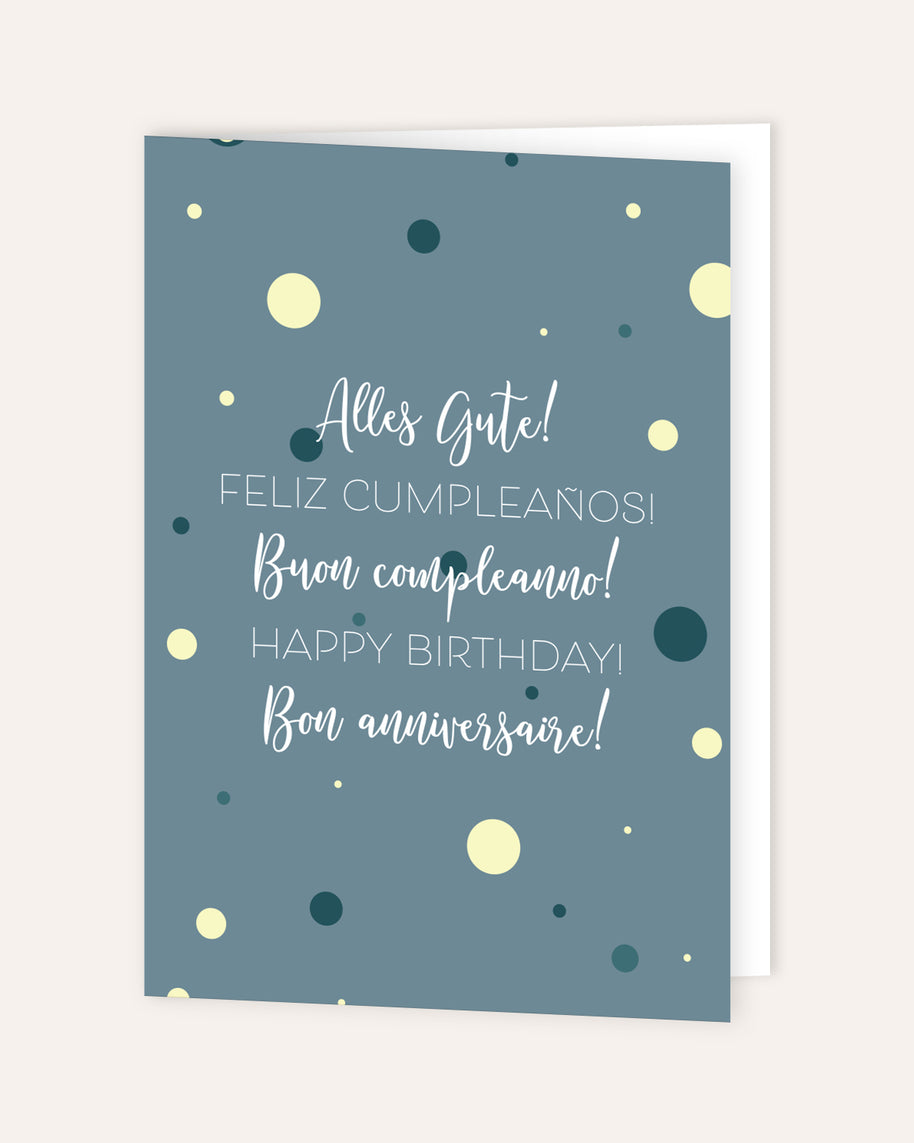 Alles Gute! Feliz cumpleanos! - Grußkarte