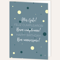 Alles Gute! Feliz cumpleanos! - Grußkarte