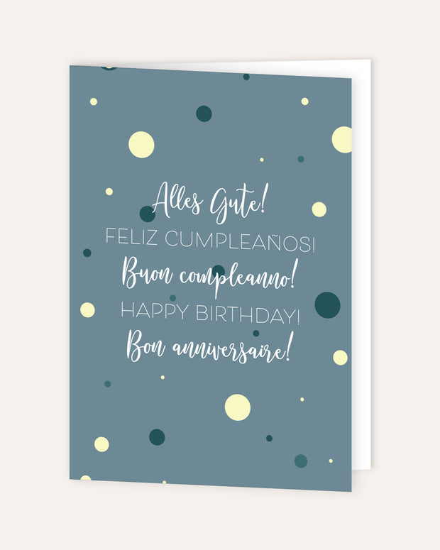 Alles Gute! Feliz cumpleanos! - Grußkarte