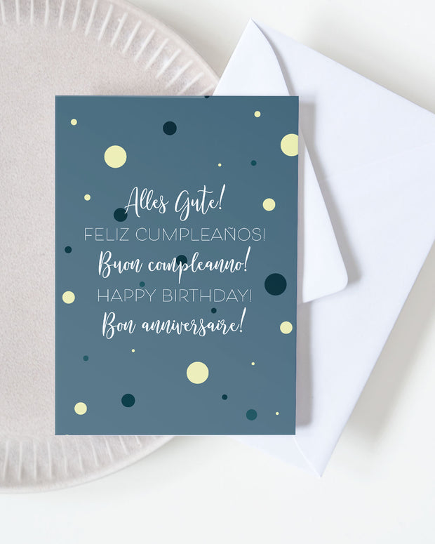 Alles Gute! Feliz cumpleanos! - Grußkarte