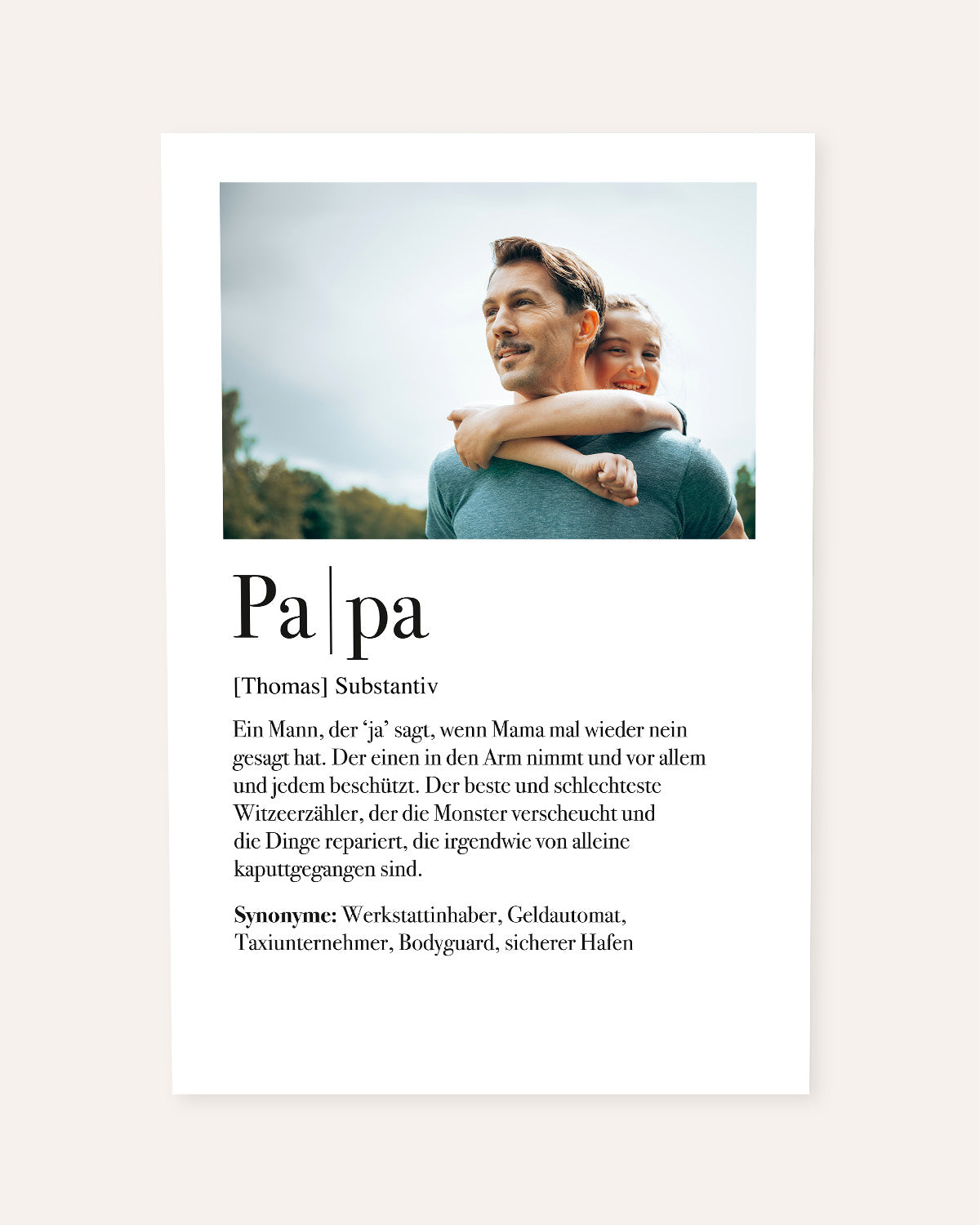 Definition Papa - Foto Poster Poster Lieblingsmensch®