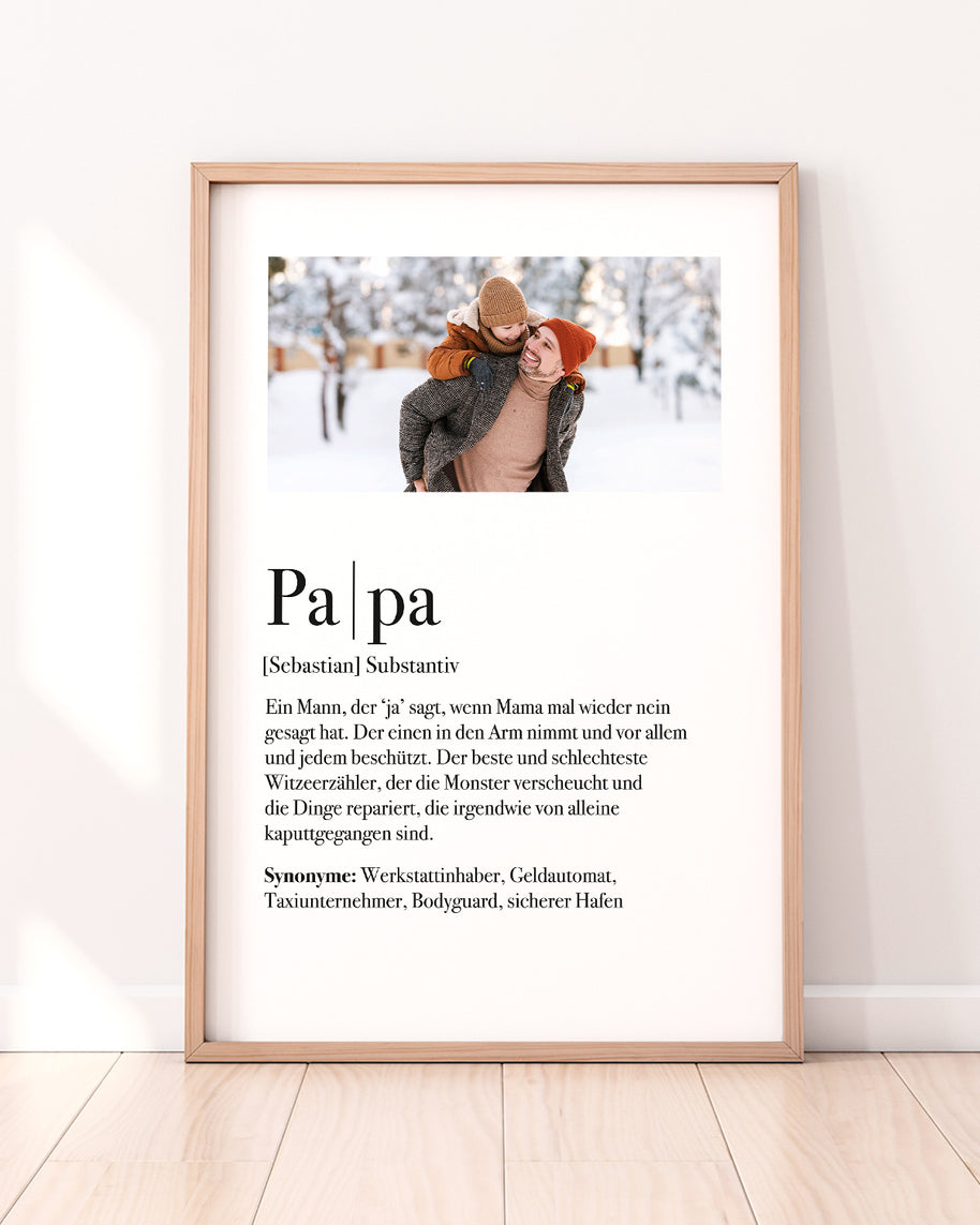 Poster Definition Papa Personalisierbar 