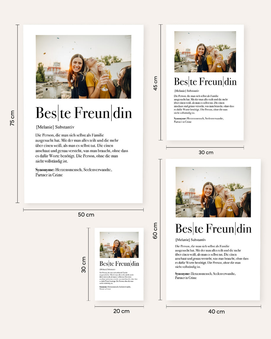 Definition Beste Freundin - Foto-Poster
