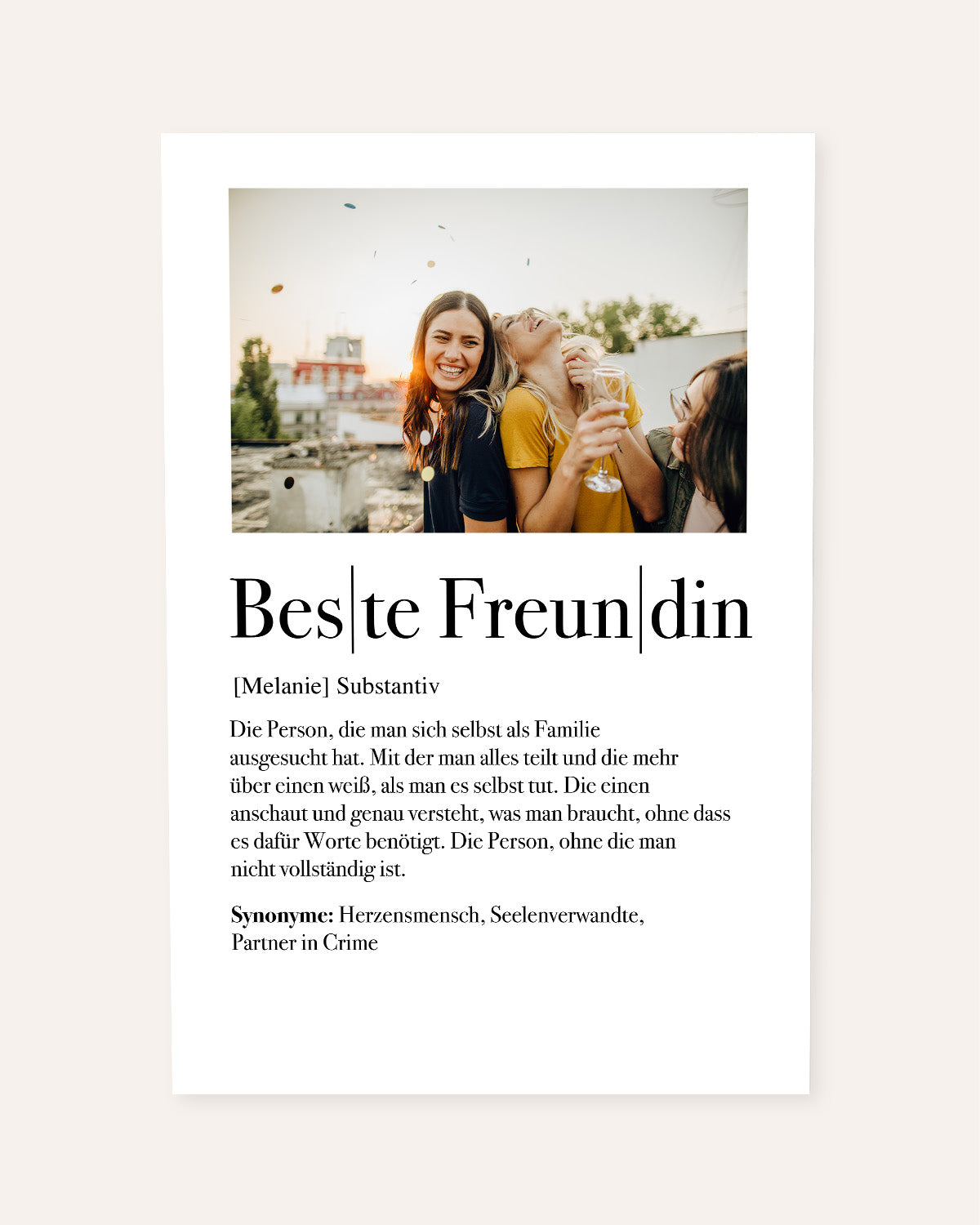 Definition Beste Freundin - Foto-Poster Poster Lieblingsmensch®