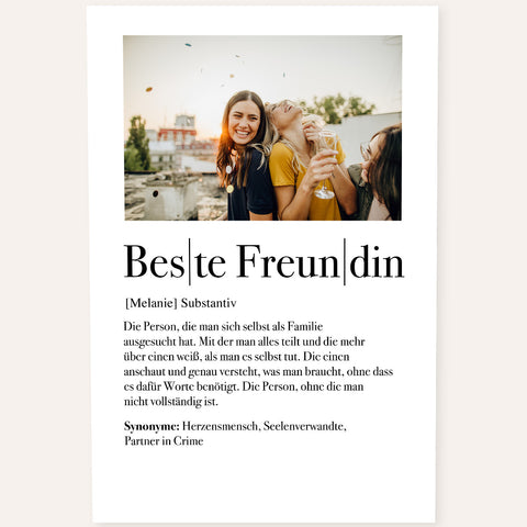 Definition Beste Freundin - Foto-Poster Poster Lieblingsmensch®