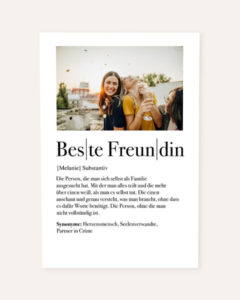 Definition Beste Freundin - Foto-Poster Poster Lieblingsmensch®