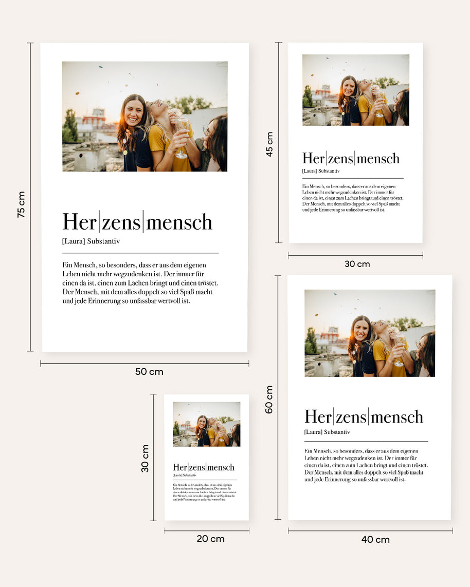 Definition Herzensmensch - Foto-Poster