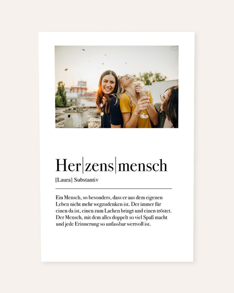 Definition Herzensmensch - Foto-Poster Poster Lieblingsmensch®