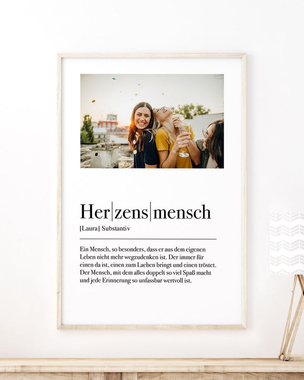 Definition Herzensmensch - Foto-Poster