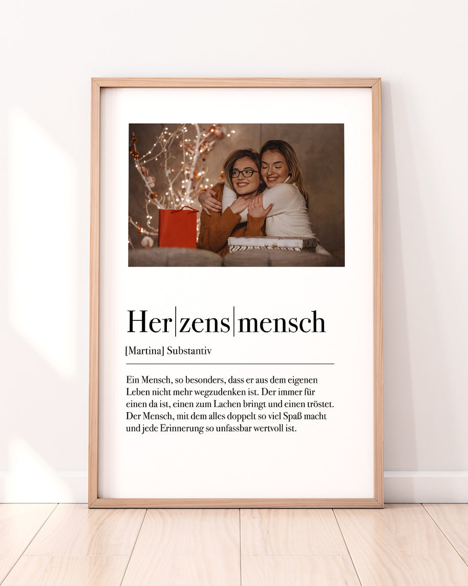Definition Herzensmensch - Foto-Poster