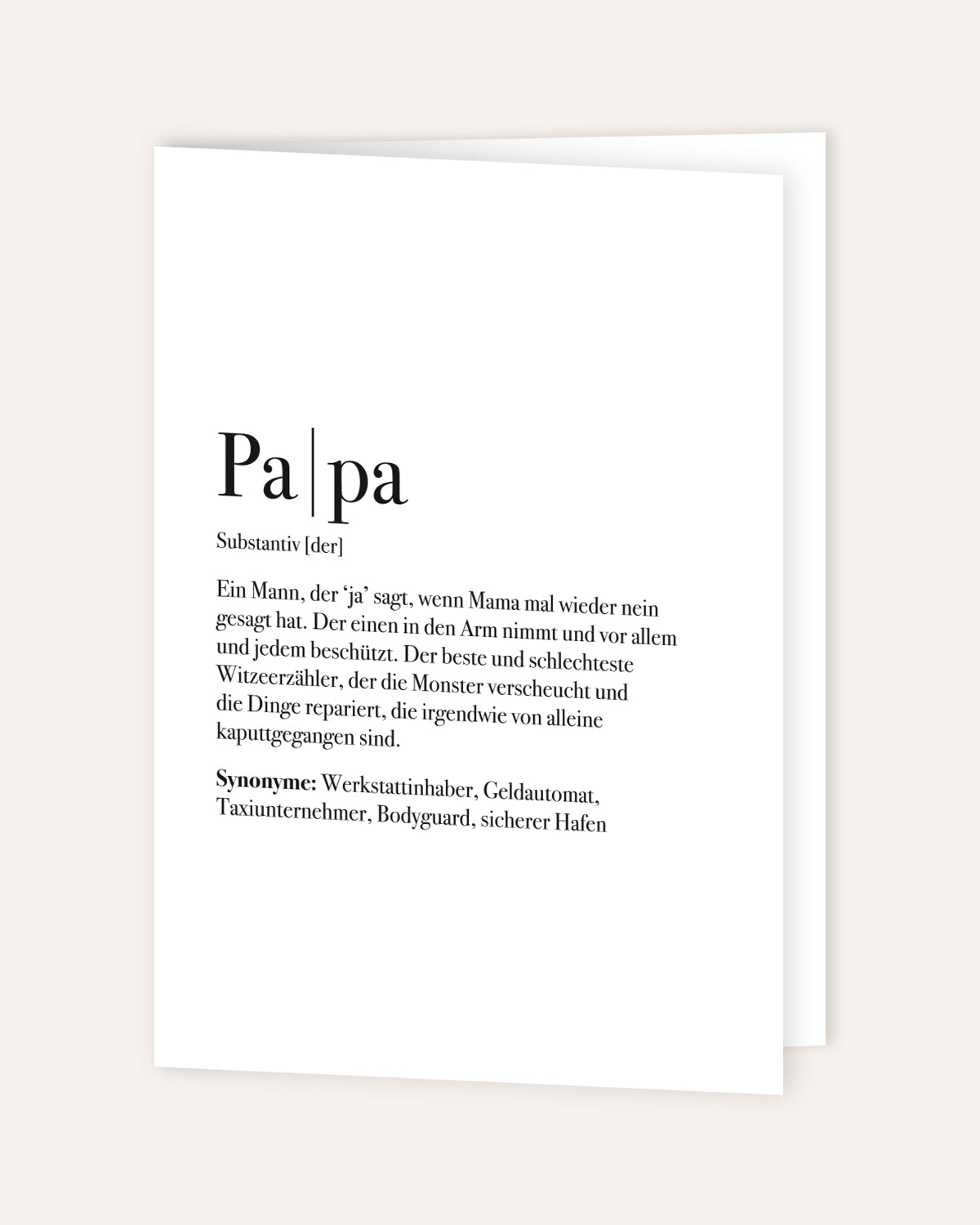 Definition Papa - Grußkarte Grußkarte Lieblingsmensch®