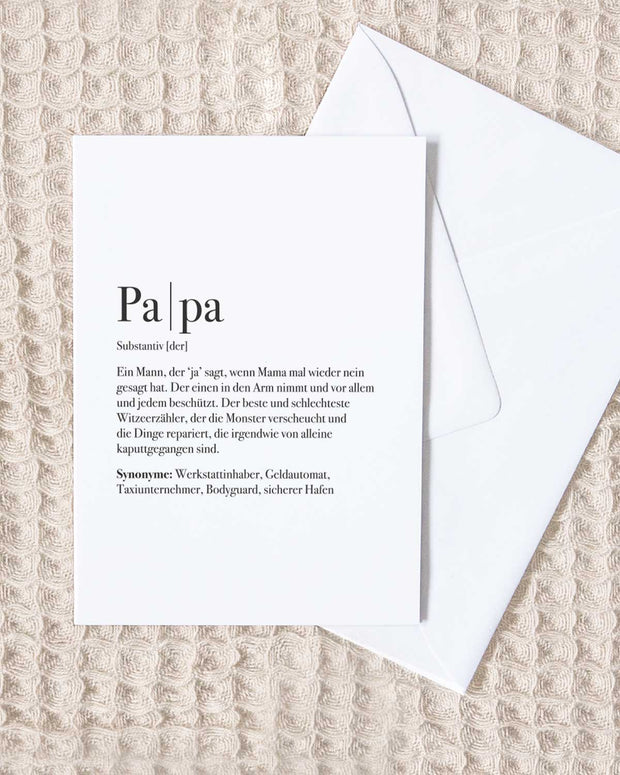 Definition Papa - Grußkarte