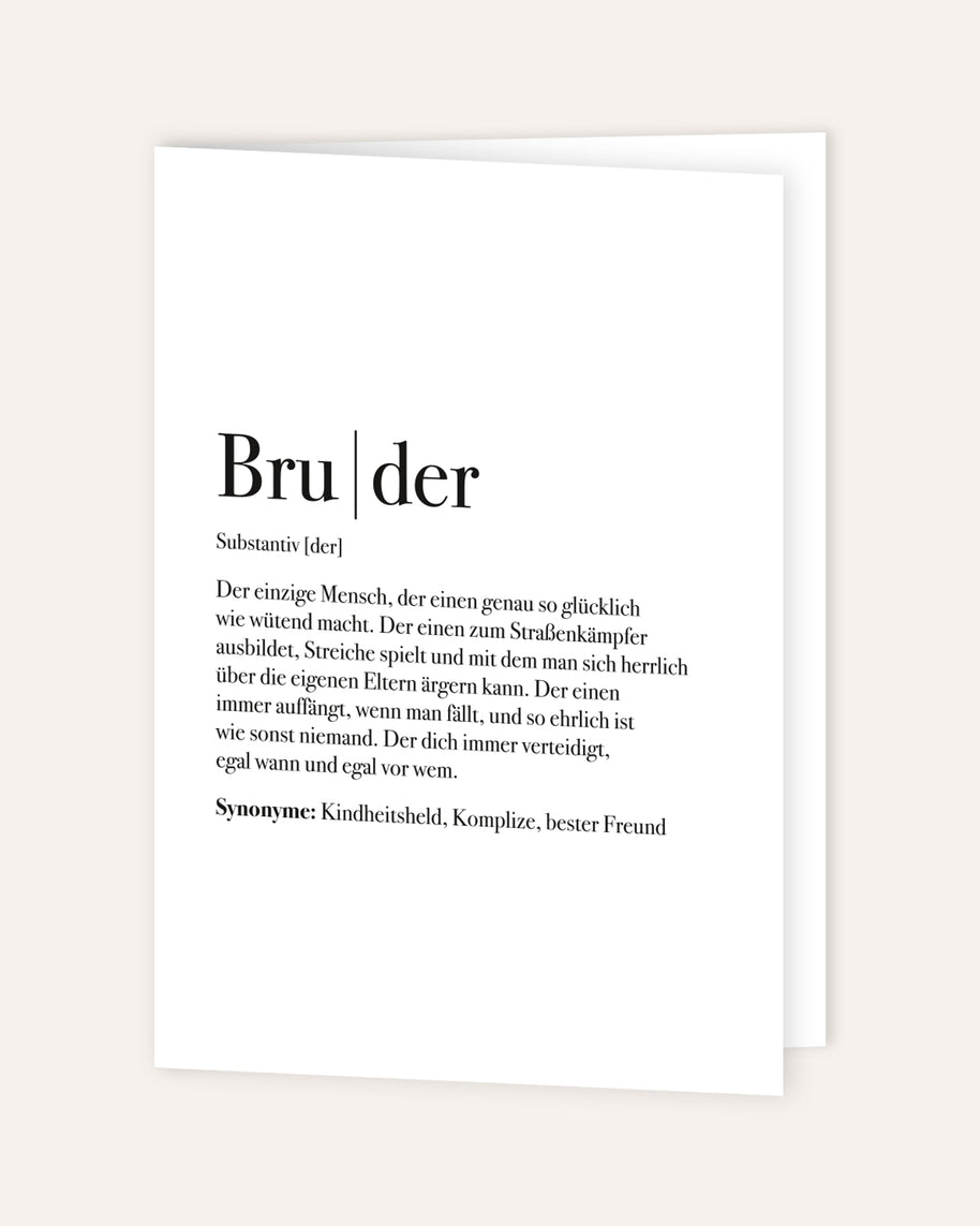Definition Bruder - Grußkarte Grußkarte Lieblingsmensch®