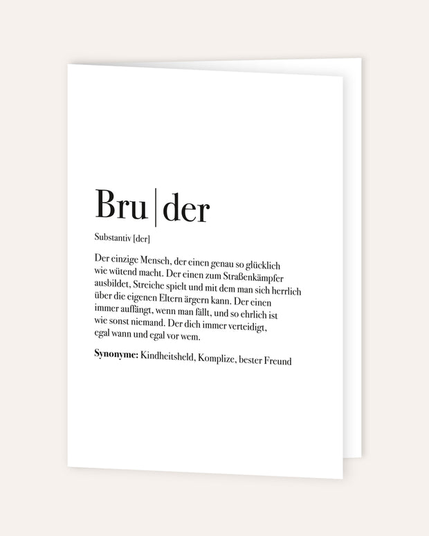 Definition Bruder - Grußkarte Grußkarte Lieblingsmensch®