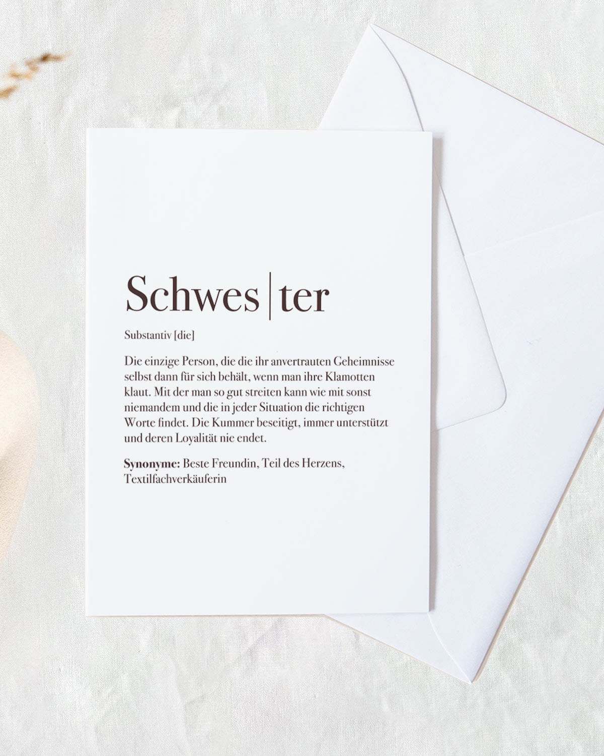 Definition Schwester - Grußkarte Grußkarte Lieblingsmensch®