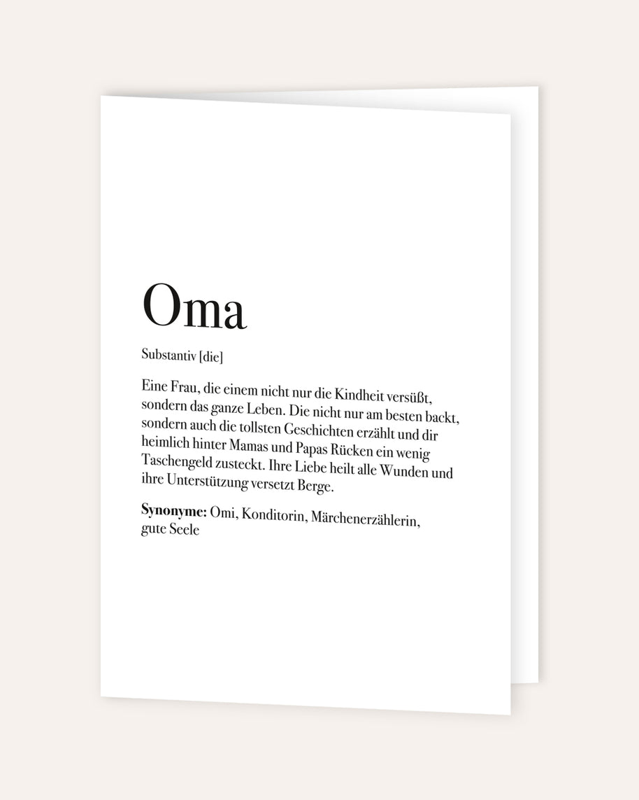 Definition Oma - Grußkarte