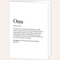 Definition Oma - Grußkarte
